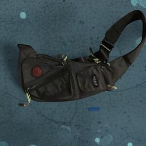 Nicgid Green Nylon Sling Bag with Adjustable Straps, Multiple Pockets